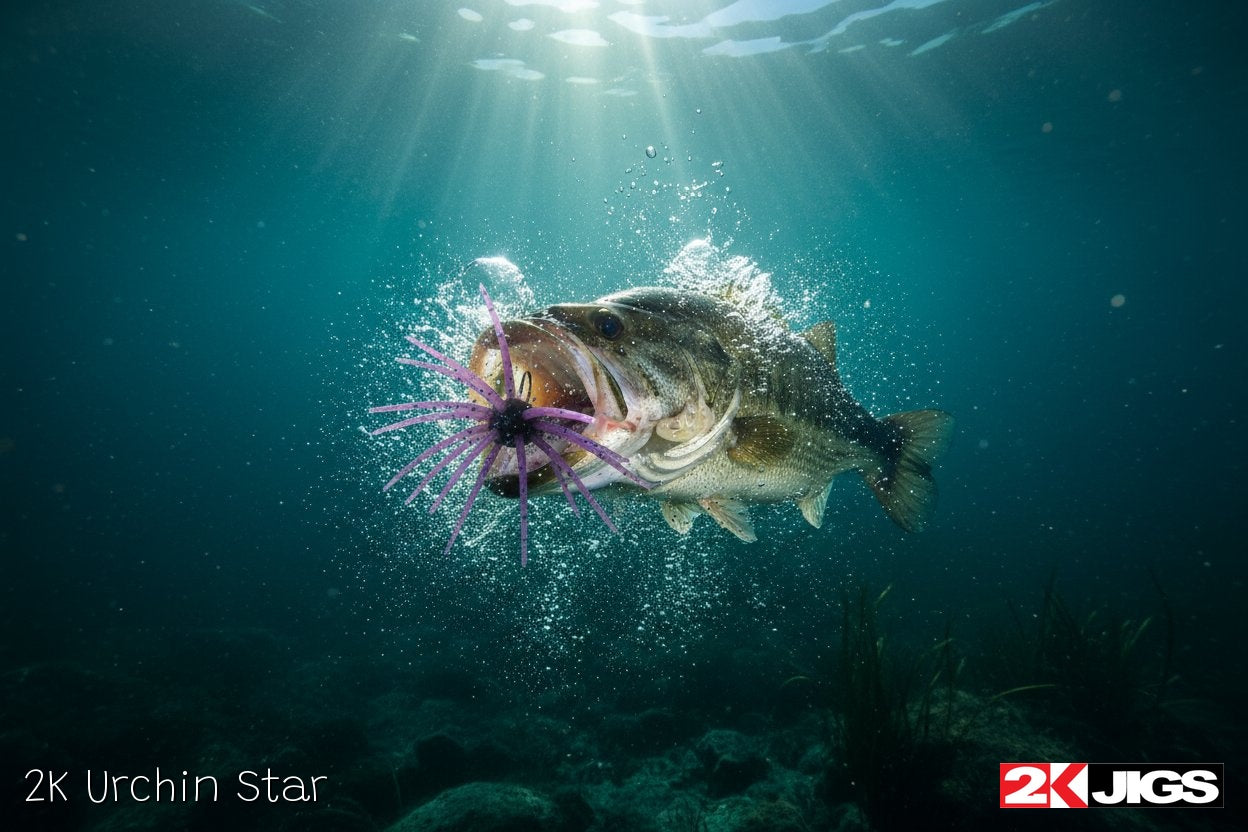 bass striking lure underwater Al Agnew Strike King S/N Art Print Caught on Camera: Striped Bass