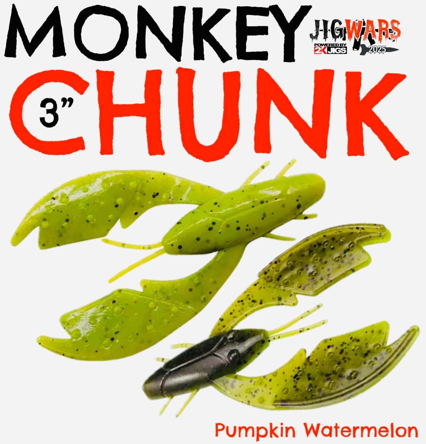 2K Jigs Monkey Chunk 3" Pumpkin Watermelon Featured