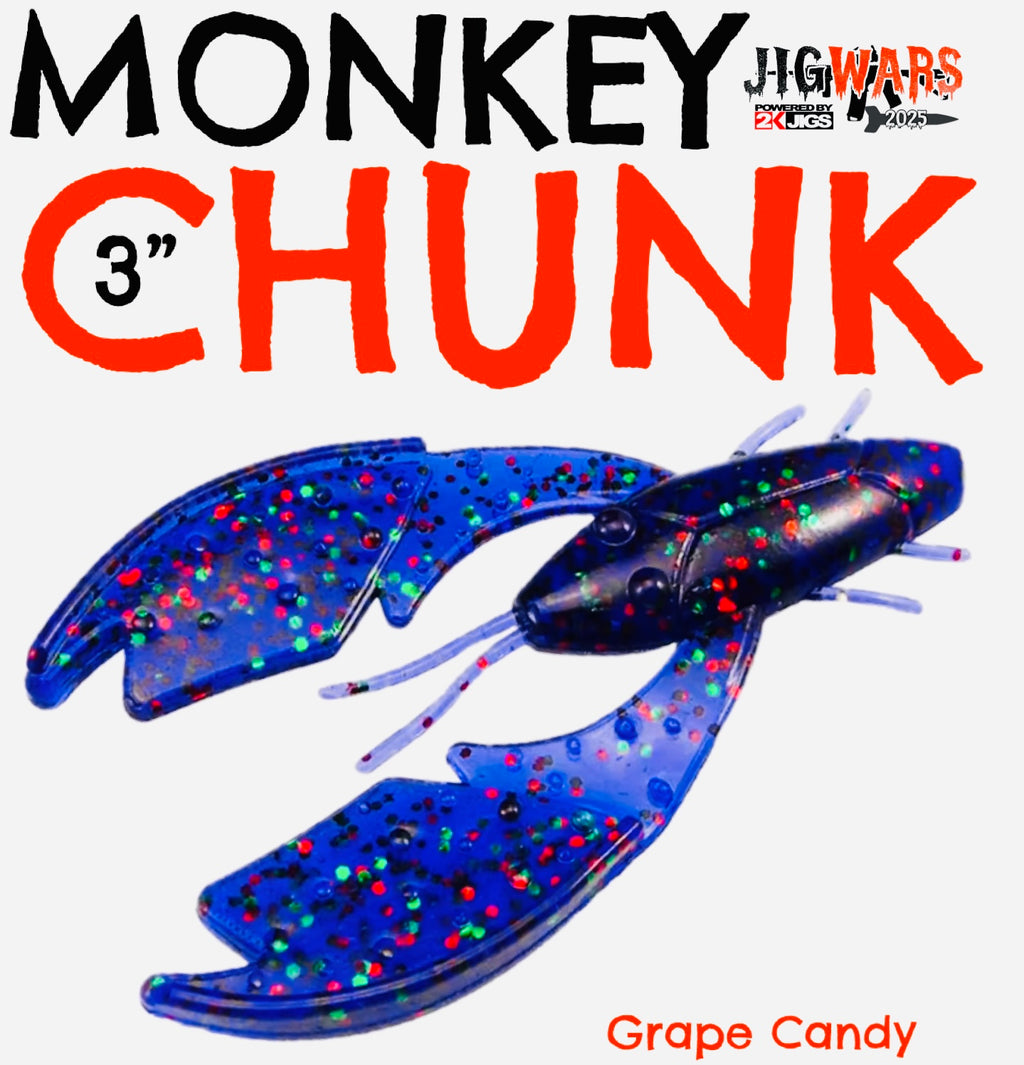 2K Jigs Monkey Chunk 3" Grape Candy Featured